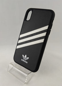 Adidas 3 Stripes Snap Case for iPhone X / XS - Black 5.8 Faux Leather Apple New
